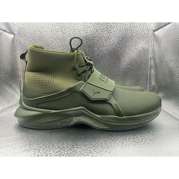 Puma Trainer Hi By Fenty x Rihanna Cypress Green Fashion Shoes Sneaker - Picture 1 of 8